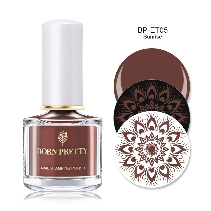 BP-ET05 BORN PRETTY стемпинг ногтей покрытие 6 мл красочная печать лак для пластина для стемпинга для нейл-арта трафарет масло - Цвет: BP-ET05
