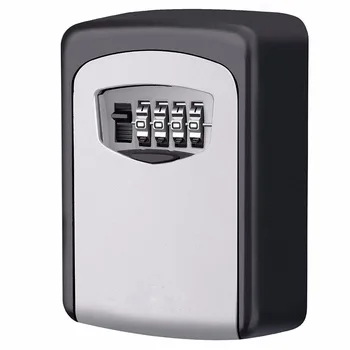 

Key Storage Lock Box, 4-Digit Combination Lock Box, Wall Mounted Lock Box, Wall Mounted Key Safe Box/Security Key Holder