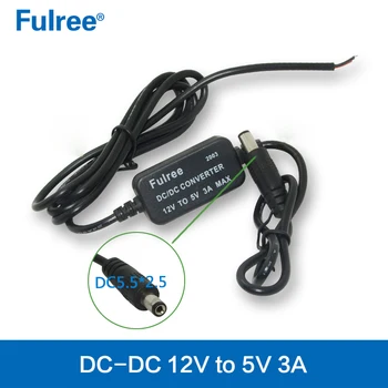 

1M 12 V to 5V DC-DC Car Power Converter with DC5.5*2.5mm Plug Adapter Charger Step Down Buck Voltage Regulator Module