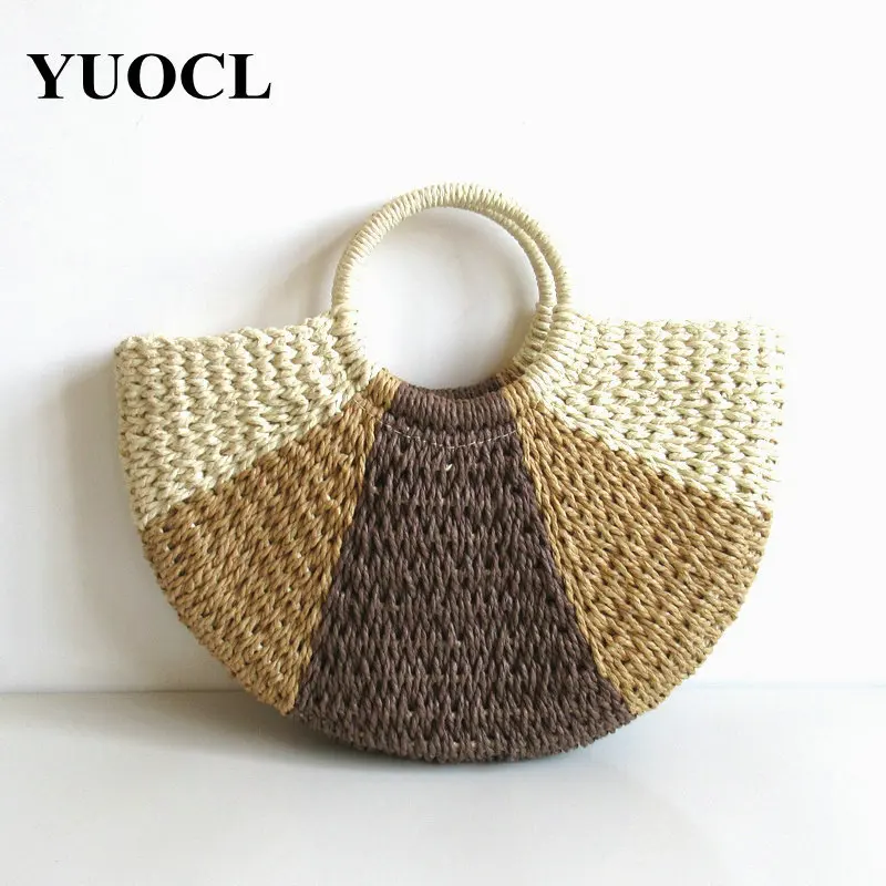 

Summer Crossbody Bags For Women 2018 Luxury Handbags Women Bags Designer Famous Brand Ladies Rattan Beach Wicker Straw totes Bag
