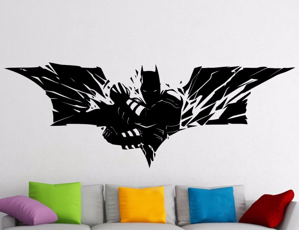 SUPERHERO Wall Sticker Batman Movie Poster Dark Knight VINYL DECAL HOME