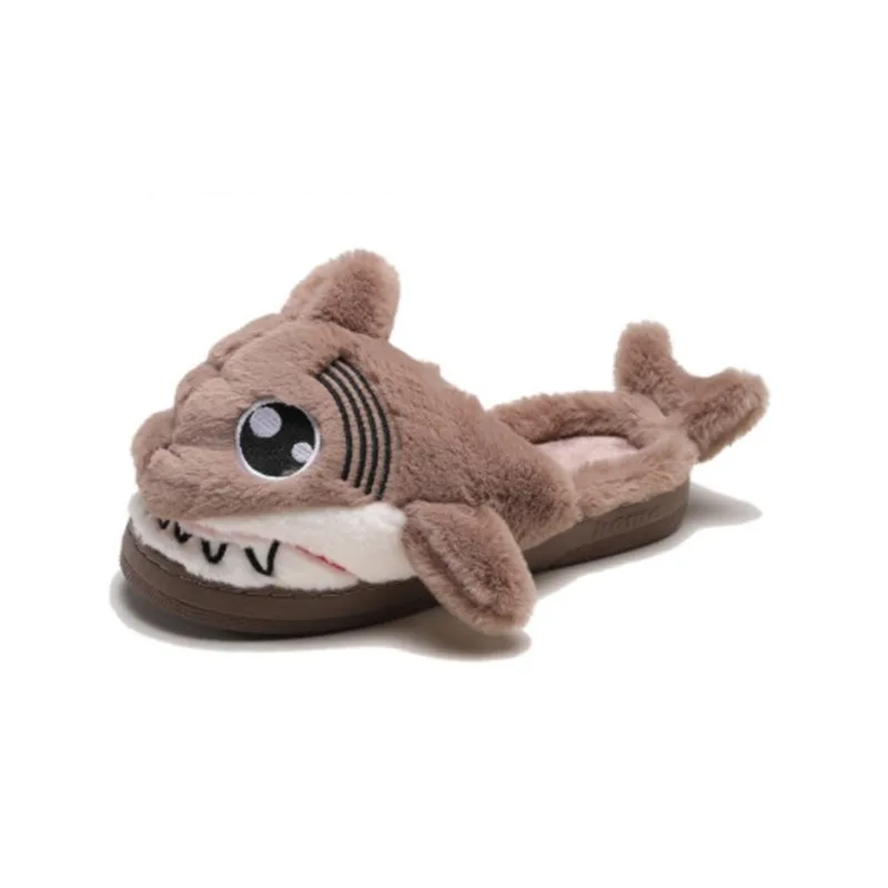 

2018 New Winter Cotton Slippers Female Cartoon Cute Home Shark Slipper Thick Warmth Thick Bottom Indoor Baotou Ladies slippers