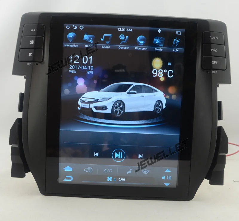 

10.4" tesla style vertical screen android 6.0 Quad core 32G Car GPS radio Navigation for Honda Civic 2016-2017