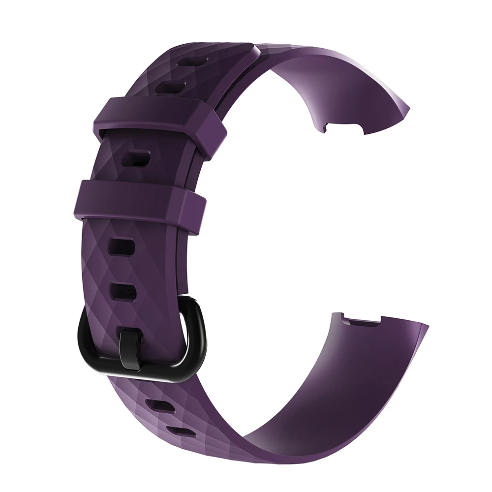 Силиконовый ремешок для Fitbit Charge3 Смарт часы браслет 3D алмаз текстуры отверстия