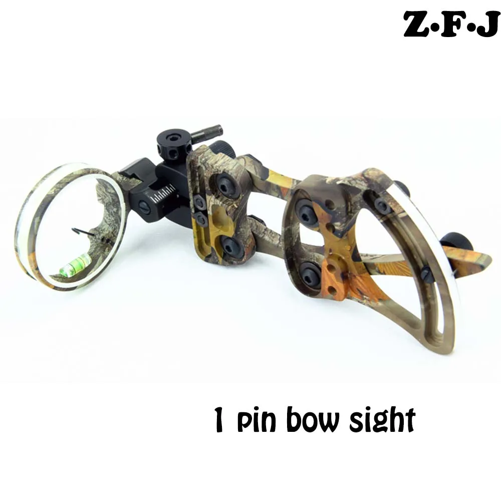 1pc Camo Professional Archery 1 Pin Bow Sight Micro adjust Hunting