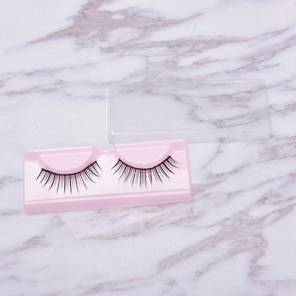85*35*10mm 10Pcs PVC Clear Lid Eyelash Holders Mini False Eyelashes case Empty Packing Box Pink beige Reusable Eyes Lashes Case | Красота и