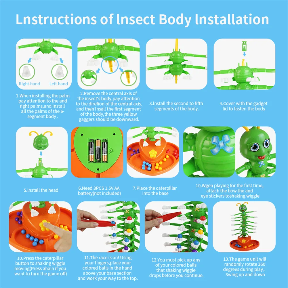 Собранные новые смешные игрушки конкурентные электрические извивающийся червь настольная игра родитель-ребенок семья Смешные Кричащие