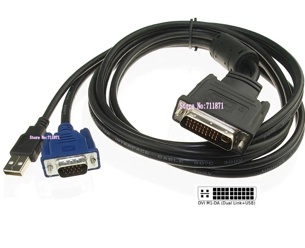 

DVI 30+5 to VGA Male+USB Projector DVI M1-DA Dual Link USB 30+5 connect VGA Monitor Projector to VGA