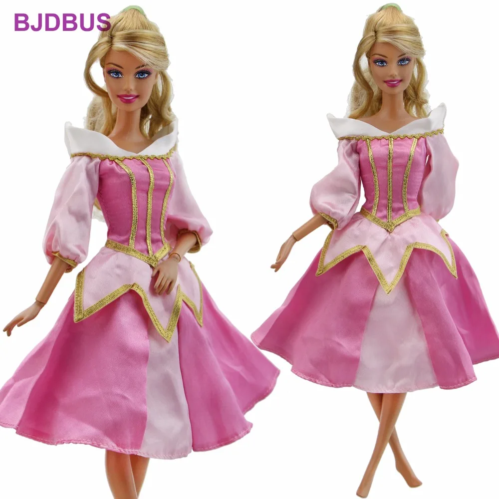 Высококачественное сказочное платье; платье Спящей красавицы Авроры; платье принцессы; розовая юбка; Одежда для куклы Барби; аксессуары для детей