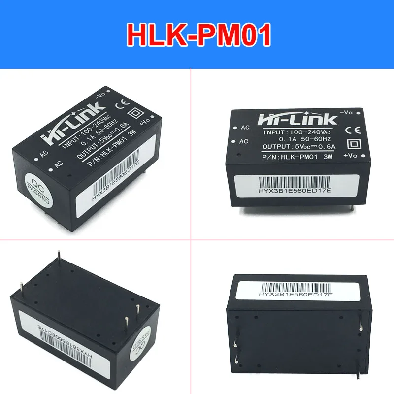 ; 5 предметов/партия HLK-PM01 AC-DC 220v 5V 3W интеллигентая(ый) бытовой импульсный понижающий модуль питания