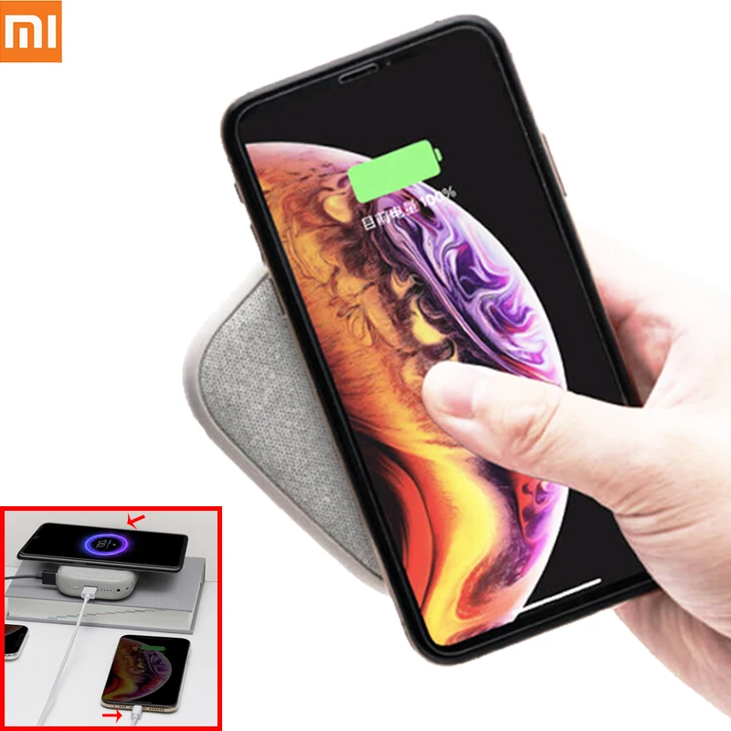 

Xiaomi SOLOVE 10000 mAh Wireless QI Charger Dual USB Power Bank 10000mAh Fast Charging External Battery Pack for iPhone Samsung