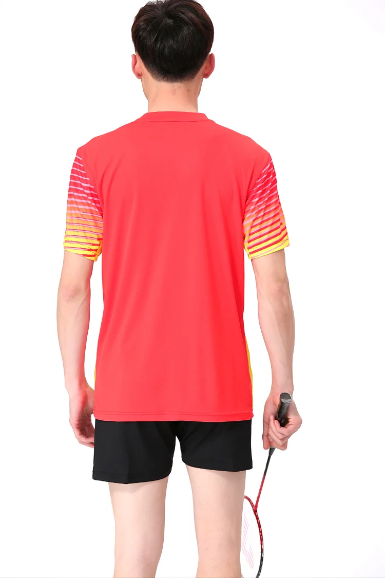 Мужские и мужские теннисные майки с отложным воротником, комплект шорт, спортивная одежда для бадминтона и настольного тенниса, W1024
