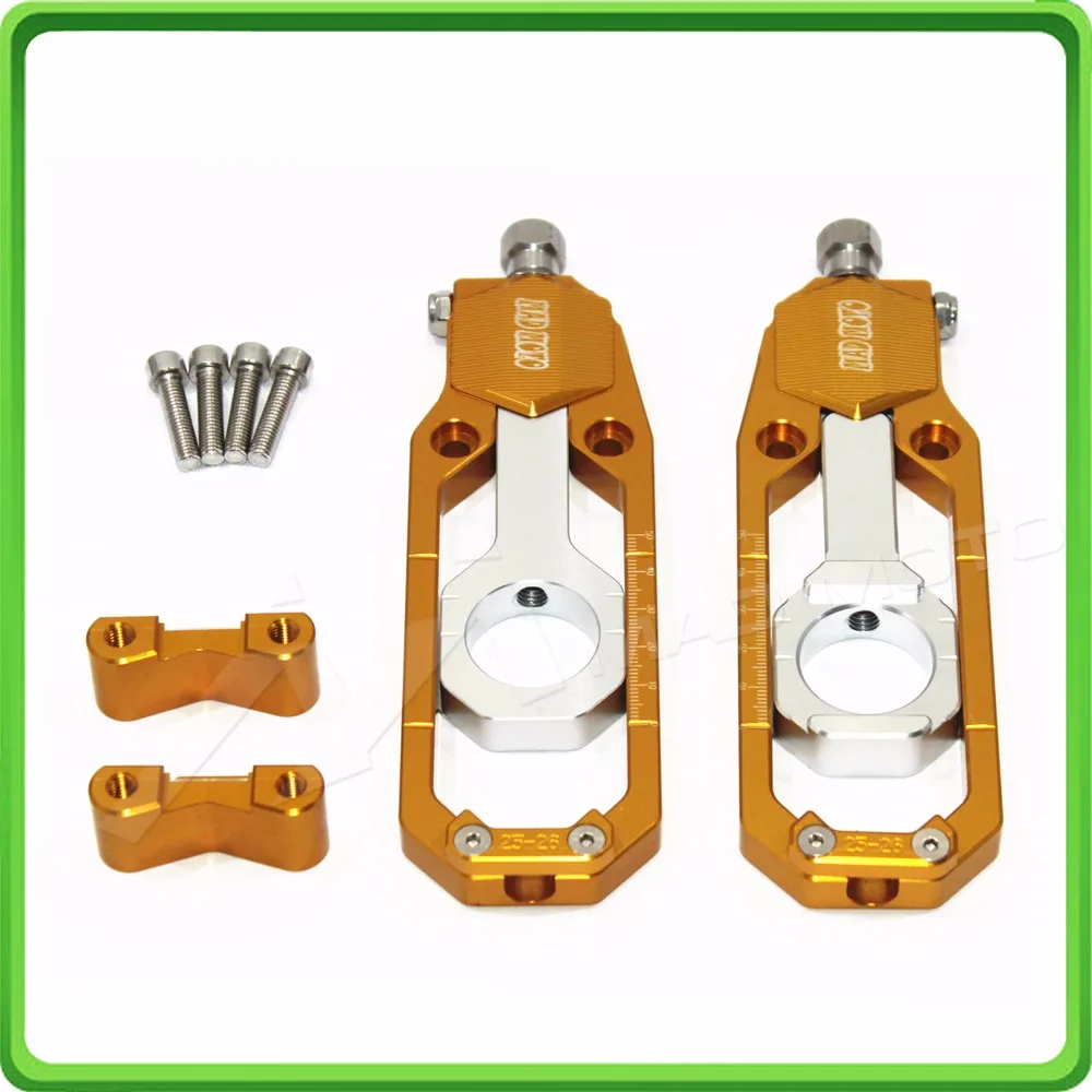Aluminum motorcycle Chain Tensioner Adjuster fit for YAMAHA R1 YZF R1 2015 2016 2017 YZF-R1 15 16 17 Gold & Silver (10)