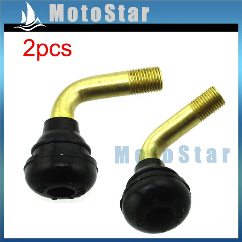 2pcs PVR70 Tubeless Tire Valve Stems 90 Degree Pull In Auto For Scooter