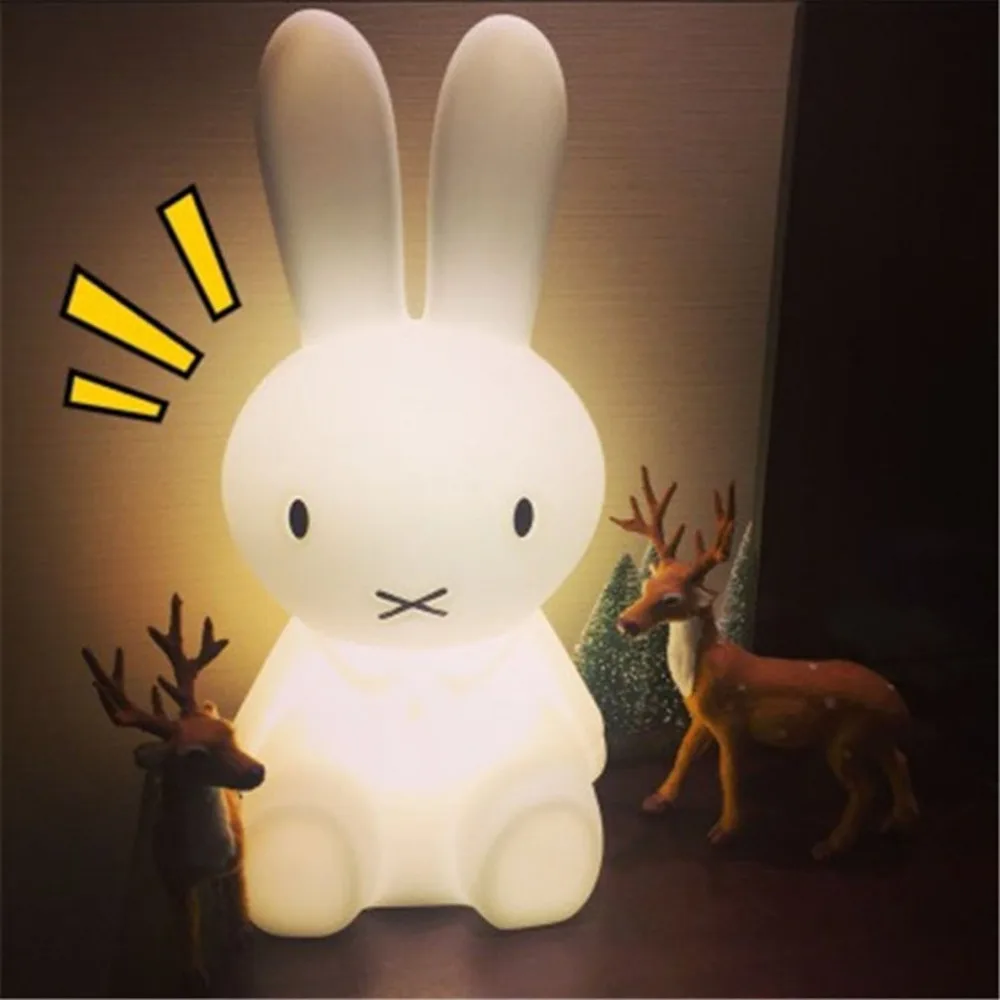 Led Night Light Lovely Rabbit Shape Atmosphere Light Bedside Desk Lamp 