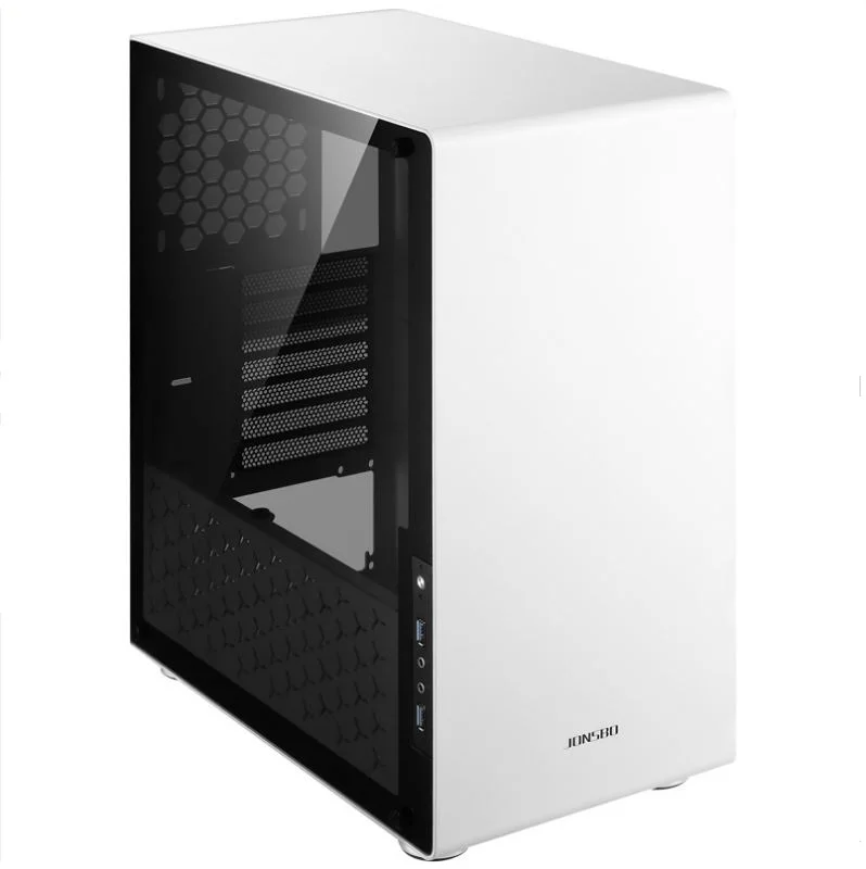 

U4 Computer case White Aluminum Painted enclosure Tempered Glass Plates ATX Chassis