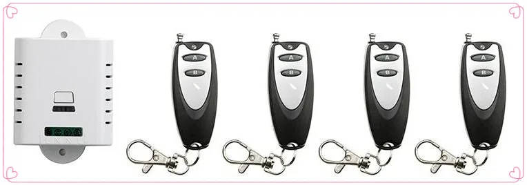 

AC85V 110V 120V 220V 250V 1CH Remote Control Garage Door RF Wireless Remote Control Switch System 4X Transmitter + 1 X Receiver