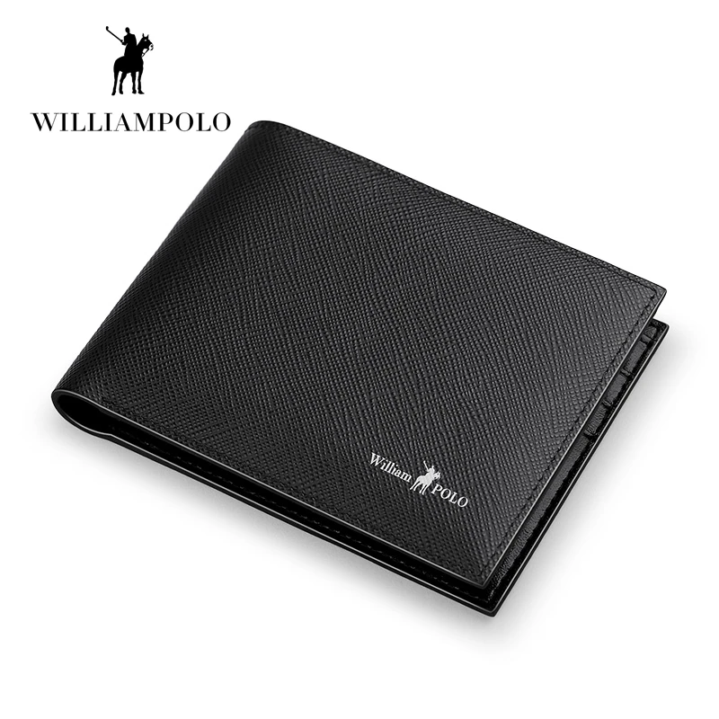 

WILLIAMPOLO 2019 Leather Fashion Luxury Design Cross Pattern Mens Wallet Erkek Cuzdan PL171335