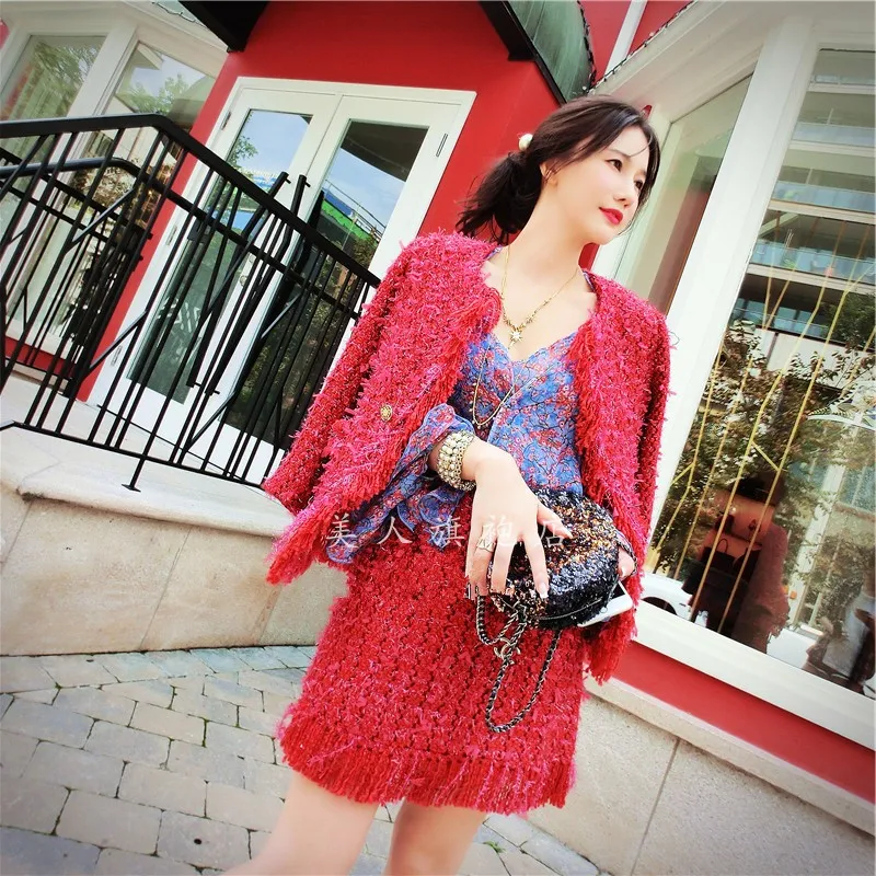 Femmes Élégant Mince Mode Haut Gamme Marque Tweed Gland De Kenvy Sauvage Automne Jupe Luxe wIzt8I
