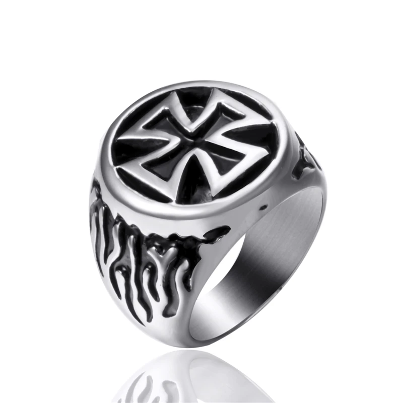 Mens Stainless Steel Ring Silver Iron Cross Biker Wholesale Jewelry Rings Aliexpress