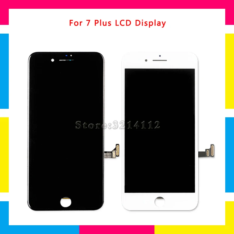 

5Pcs/lot high quality LCD Display Screen With Touch Screen Digitizer Assembly For iphone 7 7G and 7 Plus Black White DHL