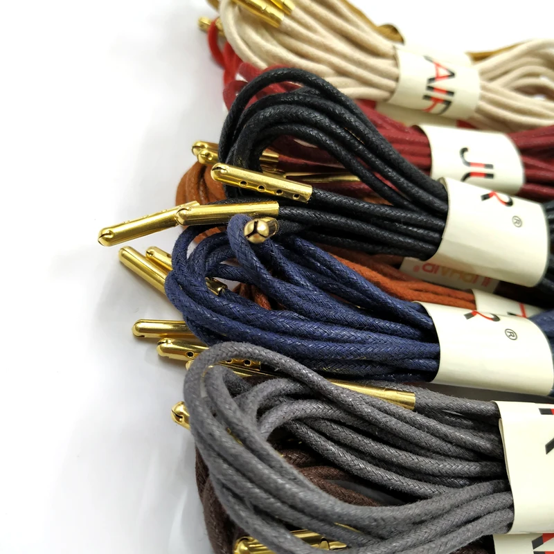 Round Waxed Dress Shoelaces Leather Shoes Strings Sport Shoe Laces Cord 60-180cm