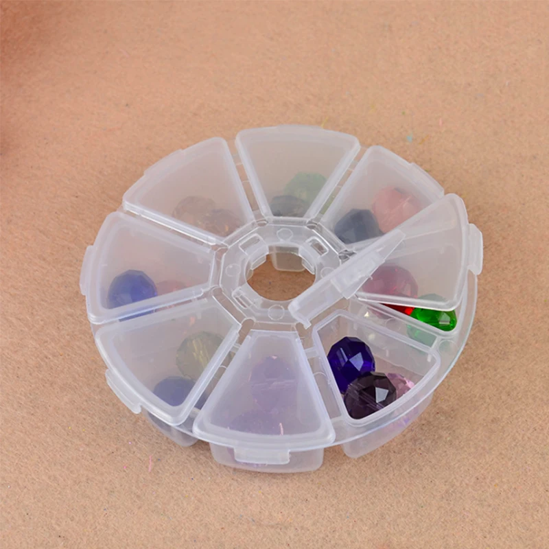 5pcs Diamond Painting Boxes Mini 8 Grids Rhinestone Gems Plastic Box