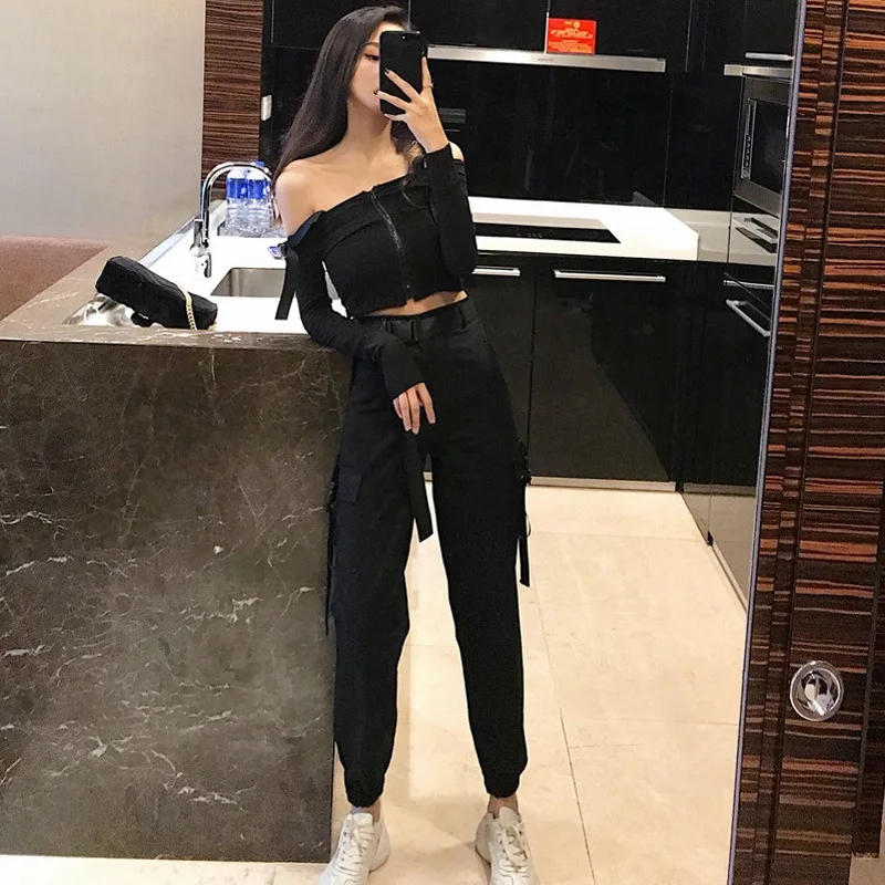 

Trousers Spring Garment 2019 New Korean version of high waist, loose leggings, casual pants, female student overalls, Hallen pan