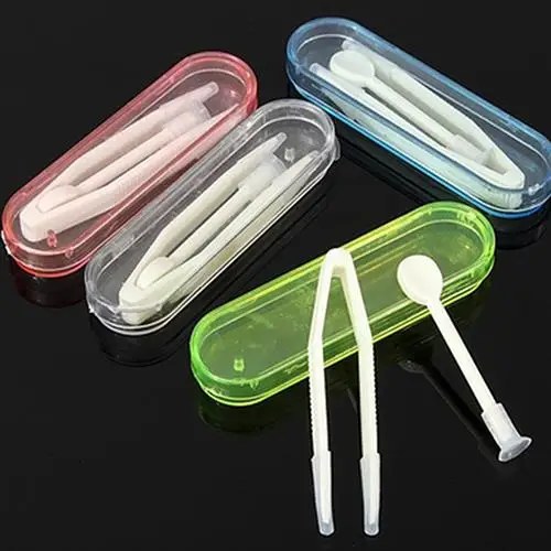 

1 Set color Contact Lenses Soft Tip Tweezers and Suction Stick for Special Clamps Tool Lens Inserter Remover Case Nursing Kit