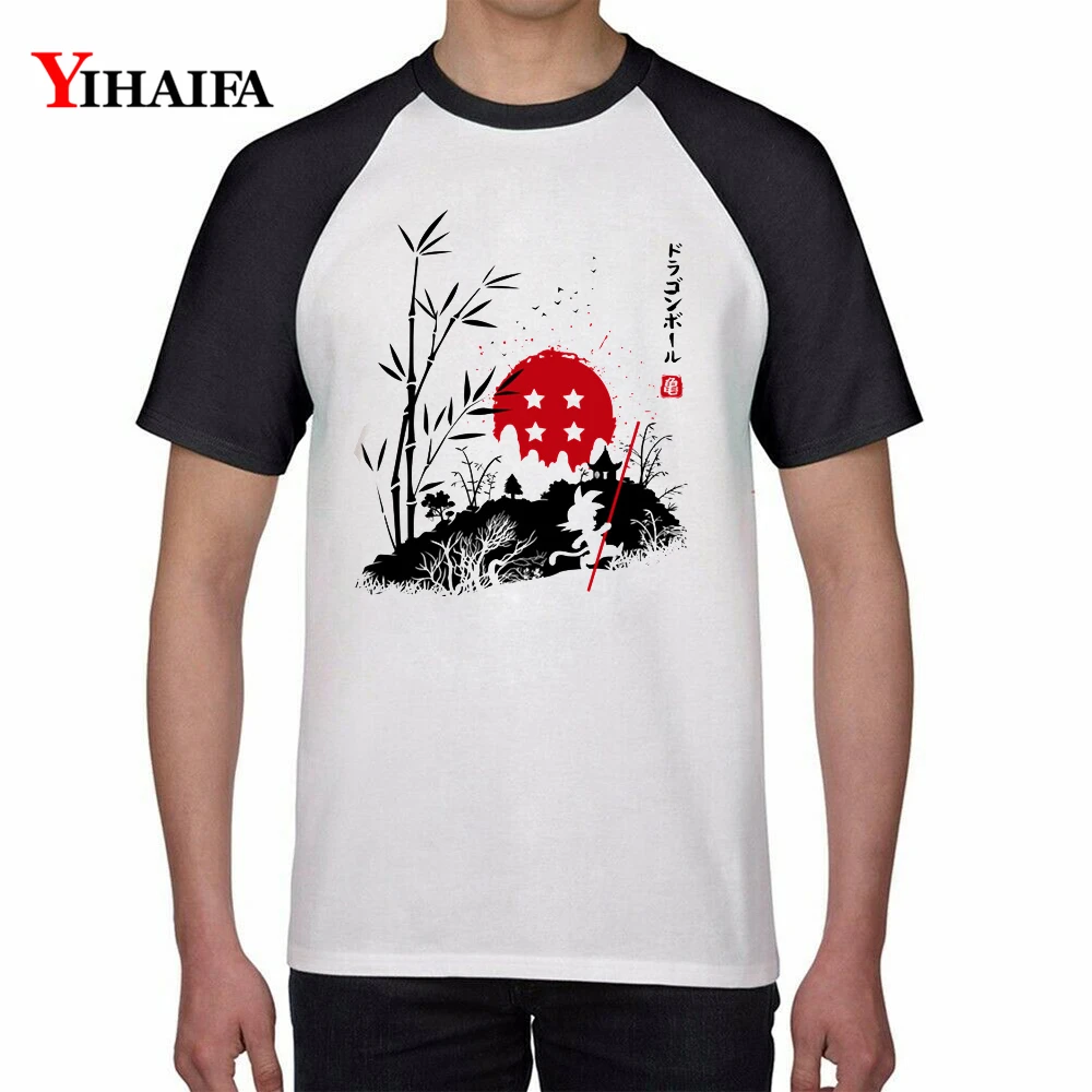

Men Women 3D T Shirts Dragon Ball Z Bamboo Forest Goku Graphic Tees White Anime Tee Tops Unisex Hipster T Shirt