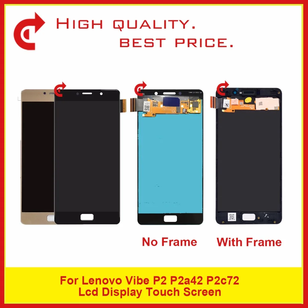 

10Pcs/lot Free DHL High Quality 5.5" For Lenovo Vibe P2 P2a42 P2c72 LCD Display With TouchScreen Digitizer Sensor Panel Assembly