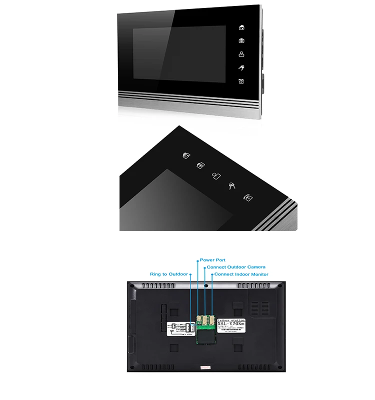 V70Km-M4 проводной видеодомофон 7 "TFT сенсорные кнопки и фотографировать и сделать память для виллы