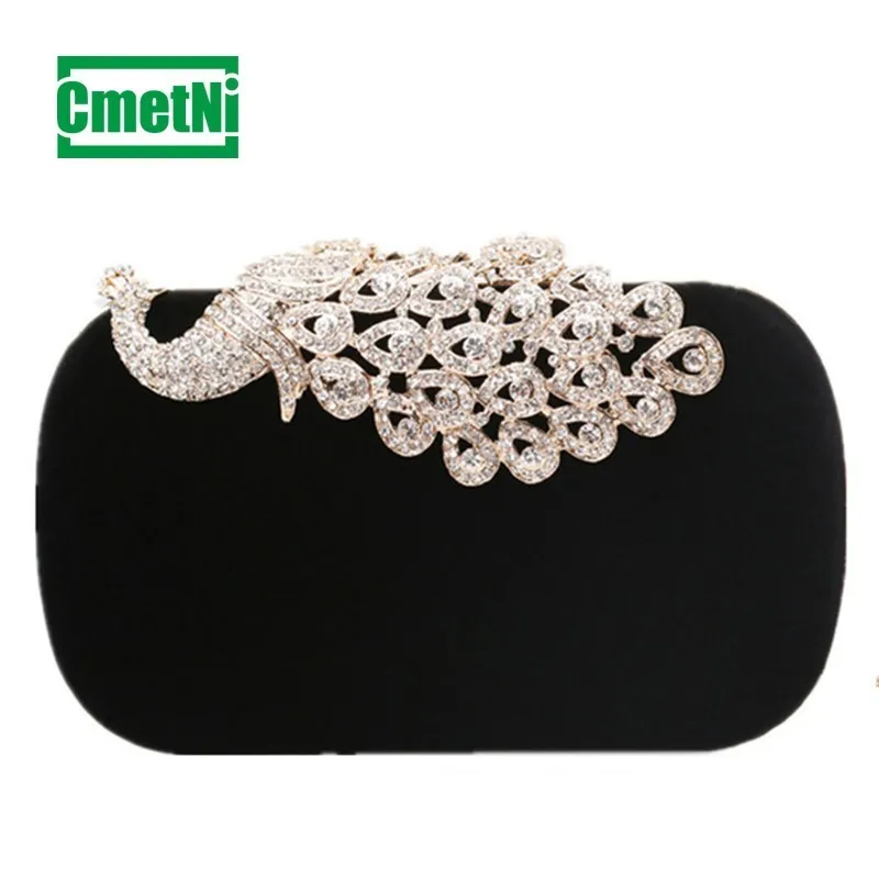 

Trendy Clutch Bag Personality Diamond Peacock Dinner Bag Women's Plush Shoulder Bag Personality Handbag Wallet Crossbody Bag