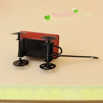 

Mini Dollhouse Accessories Red iron small pull wheel can be rotated
