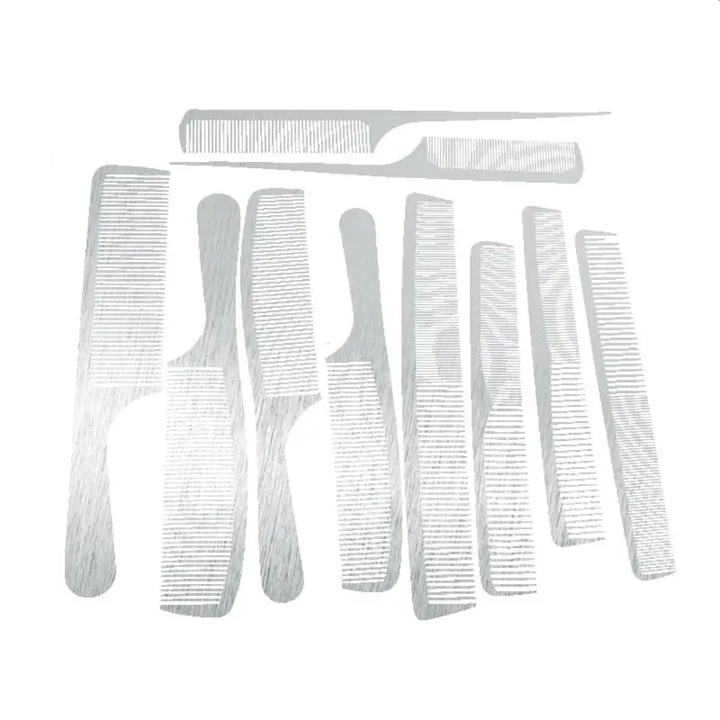 

10Pcs Stainless Steel Professional Hair Comb Ultra-thin Anti-Static B