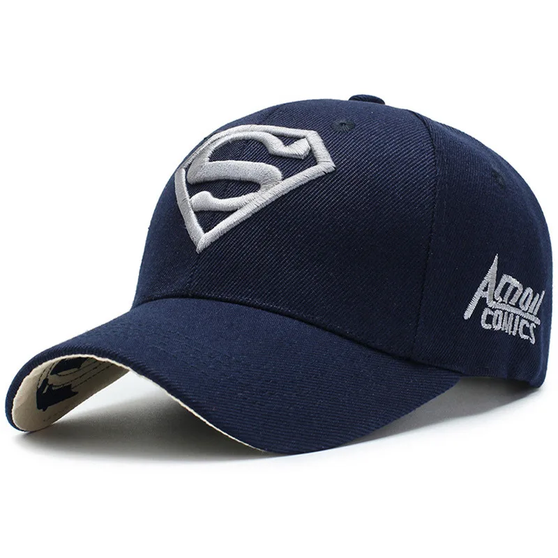 Супермен Бейсбол Кепки Для мужчин Snapback Кепки Для женщин в стиле «хип-хоп» для папы шляпа бренда Gorra Hombre с полосатым узором ОММ - Цвет: dark blue and sliver