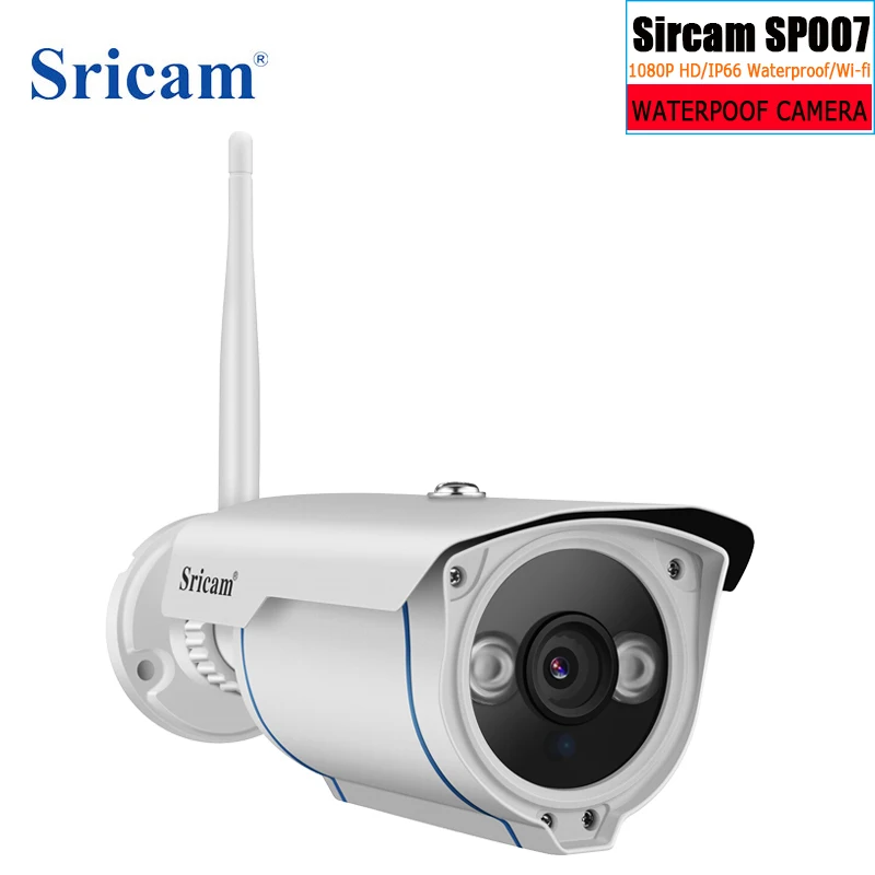 

Sricam SP007 Wireless IP Camera 1080P HD Onvif 2.4 P2P Waterproof Vandalproof IR Outdoor Home Security Surveillance Cameras