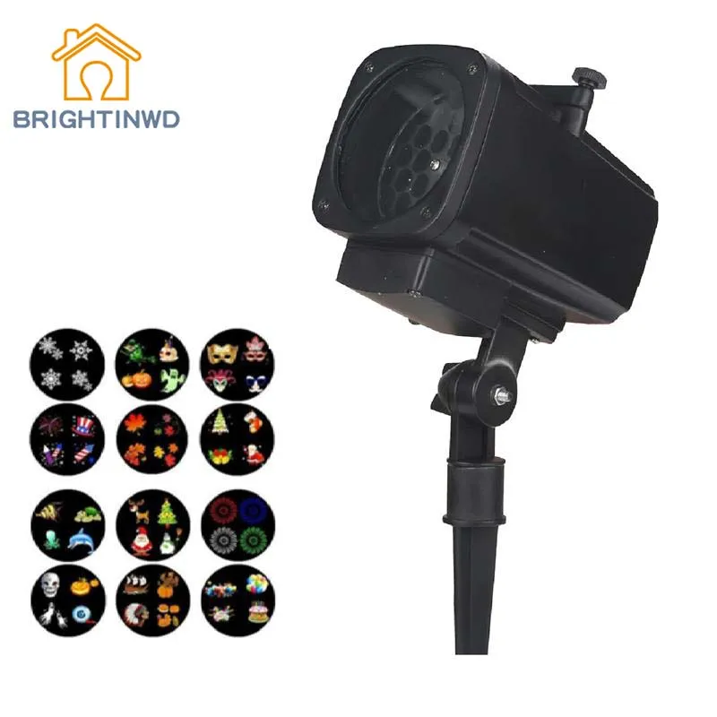 

BRIGHTINWD Ultra HD LED Christmas Snowflake Pattern Projection Stage Light 18-in-one Lens Outdoor Waterproof Stage Effect Light