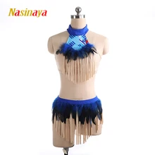 Платье для фигурного катания Nasinaya, индивидуальные юбки для конькобежцев для девочек, женщин, детей, Patinaje, гимнастика, представление 243