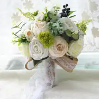 MissRDress Romantic Country Style Wedding Bouquet Champagne Bridal Bouquet Artificial Silk Flowers For Wedding Decoration JK205