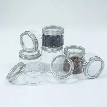 

7Pcs/Set Kinds Of Size Plastic Spice Jar With Clear Tin Lid Cosmetic Makeup Storage Organizer Kitchen Condiment Holder Contanier