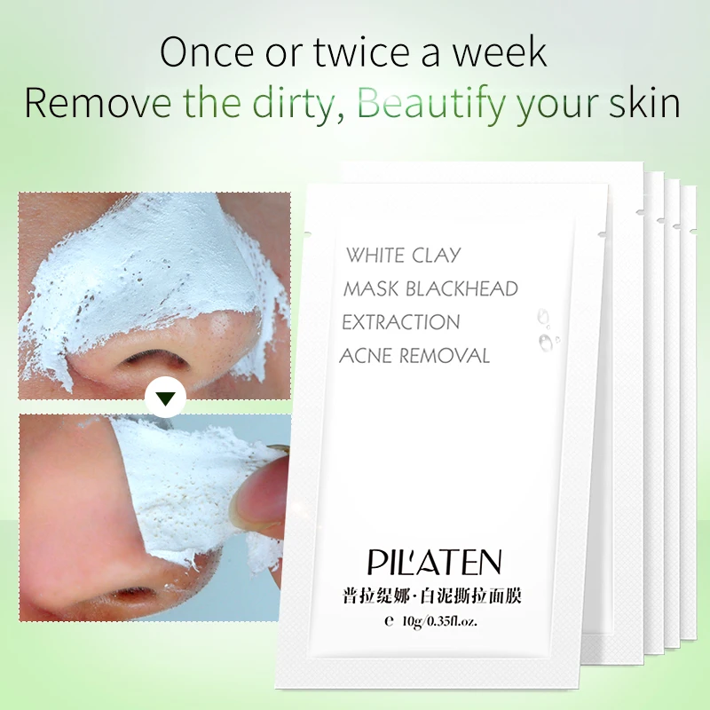 Pilaten 5 шт. маски белые лица угрей удаление маска для mascarilla чистая косметика кожи