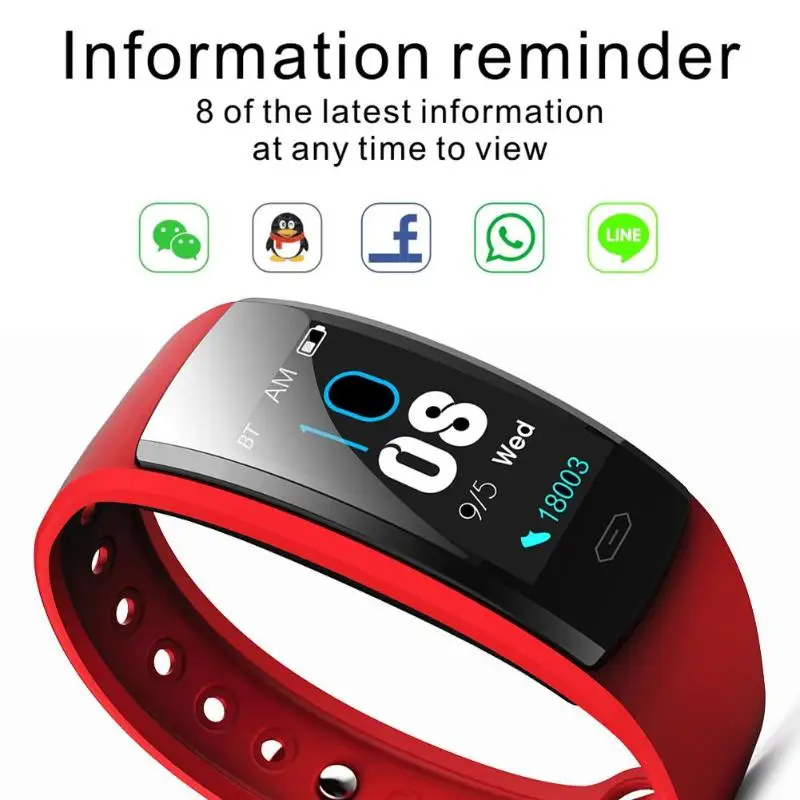 Q90 умный Браслет TFT HD Экран Смарт-часы для фитнеса Водонепроницаемый IP67 сердечного ритма крови Давление мониторинга кислорода для iOS Android