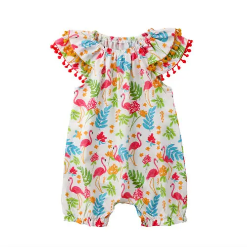 

Kids Toddler Baby Girls Flower Tassel Romper Jumpsuit Outfits Sunsuit One-piece Clothes