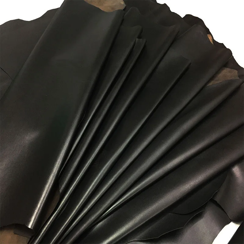 

A grade genuine leather black washed goat real grain leather quality soft skin whole leather for gloves clothing bag