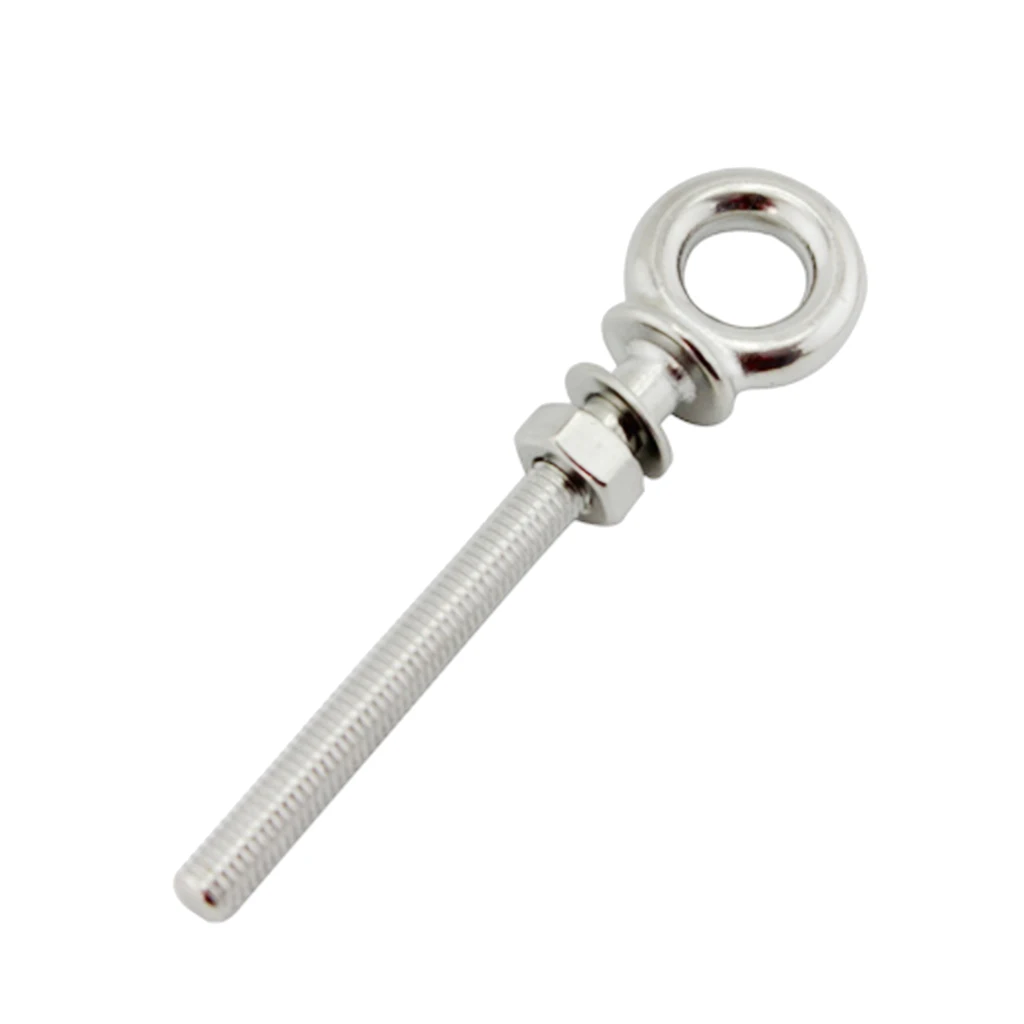 M8x80mm Stainless Steel Lifting Eye Bolt Nut Long Shank Heavy Duty Good wear resistance