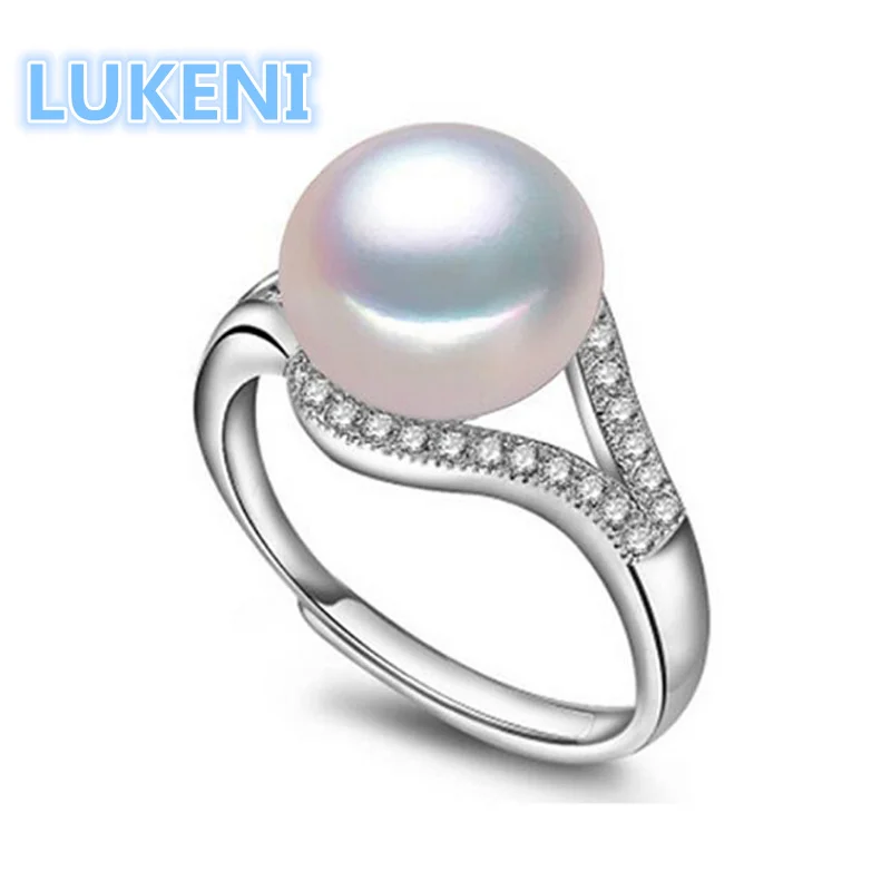 

2017 sterling-silver-jewelry Really natural freshwater pearl Cubic Zirconia Wedding ring Open ring Fashion jewelry for women