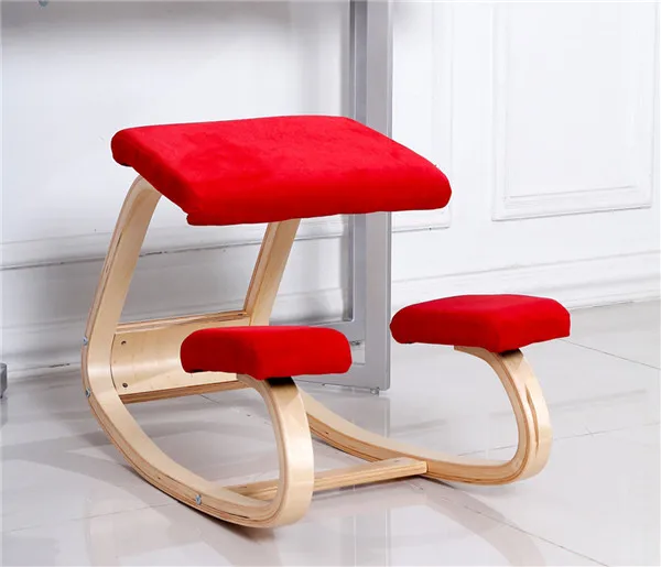 Эргономичный стул на коленях деревянная поддержка осанки детская мебель эргономичный деревянный стул на коленях Балансирующий корпус - Цвет: Red Color