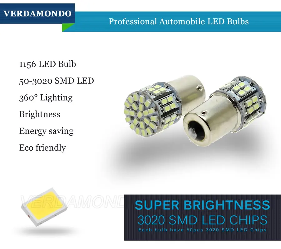 1 шт. Высокое качество 1156 3020 SMD 50 светодиодный автомобильный светильник BAY15D P21W авто светильник лампы стайлинга автомобилей 50Led 50Smd DC12V