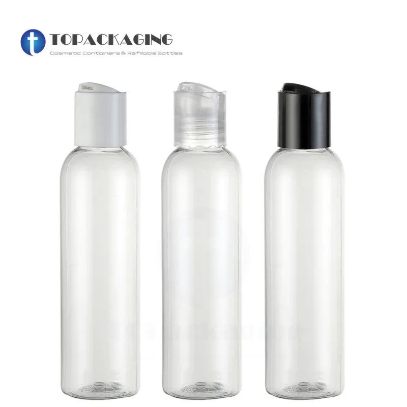 

30*200ML Press Screw Cap Bottle Clear Plastic Empty Shampoo Shower Gel Lotion Refillable Packing Essence Oil Cosmetic Container